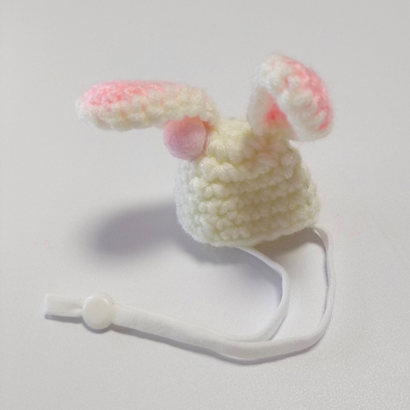 Funny Hamster Hat Rabbit Ears Shaped Costume Birthday Guinea-Pig Headgears Supplies Adjustable Handwoven Cap