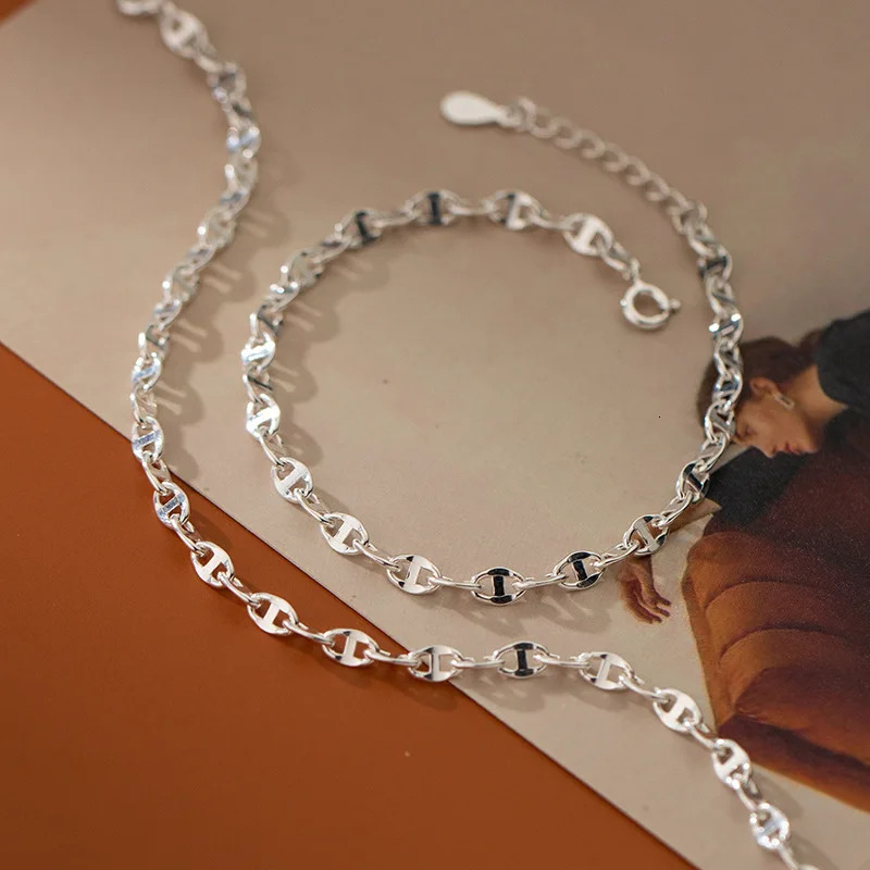 Silver 925 Anklet Chain Leg Womens Hhand Bracelets Jewelry Decoration On Foot Summer Accessories 16 21CM Adjustable 250304