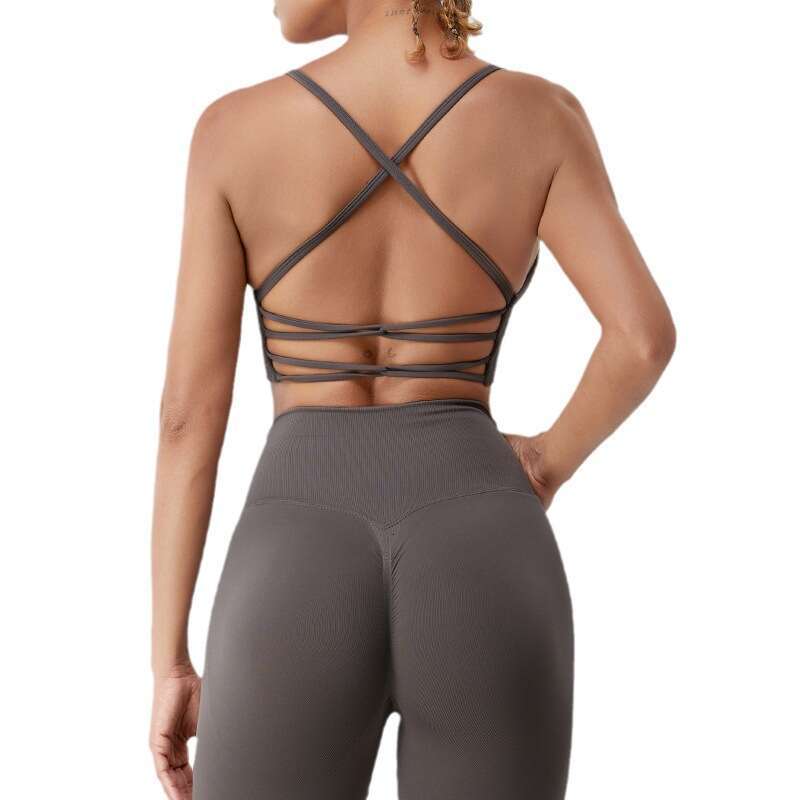 European American seamless nude clothes, women's quick drying yoga beauty back gathering sports underwear, outdoor running and fiess bra, 2025 ne