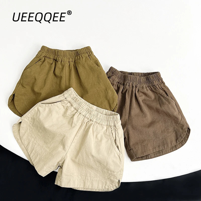 Spring Summer Children Shorts 1-8Y Boys Girls Cotton Solid Short Pants Casual Trousers Korean Toddler Wear For Kids Clothing 250304