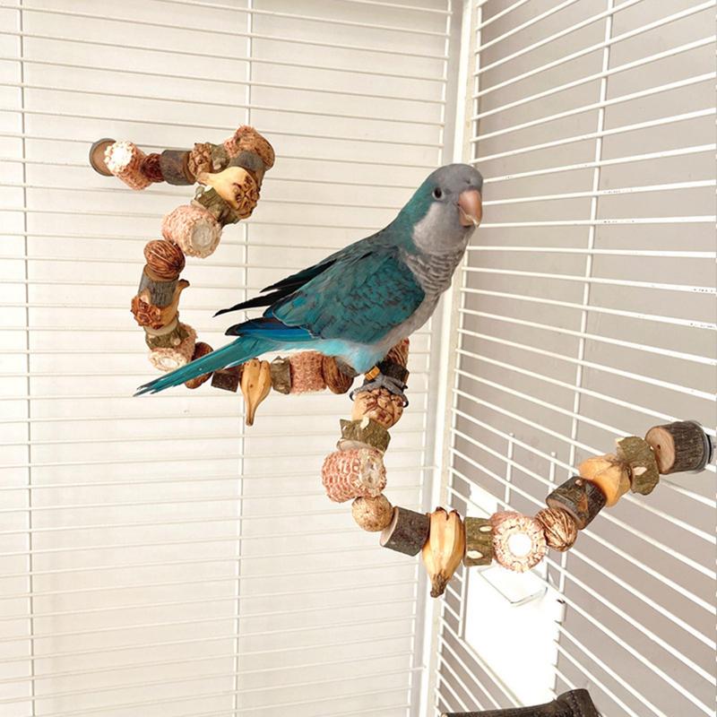 Bird Chew Toys Pineapple Nuts Log Blocks Cockatoo Toys Cockatiel Foraging Toys Climbing Ladders Parrot Shredding Toys For