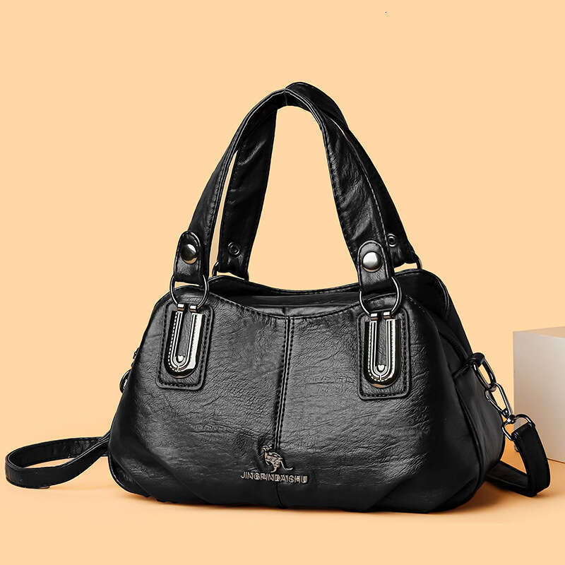 Handbag, Women's New Versatile Middle-Aged Mother Bag, Multi-Layer Large Capacity Single Shoulder Crossbody Bag