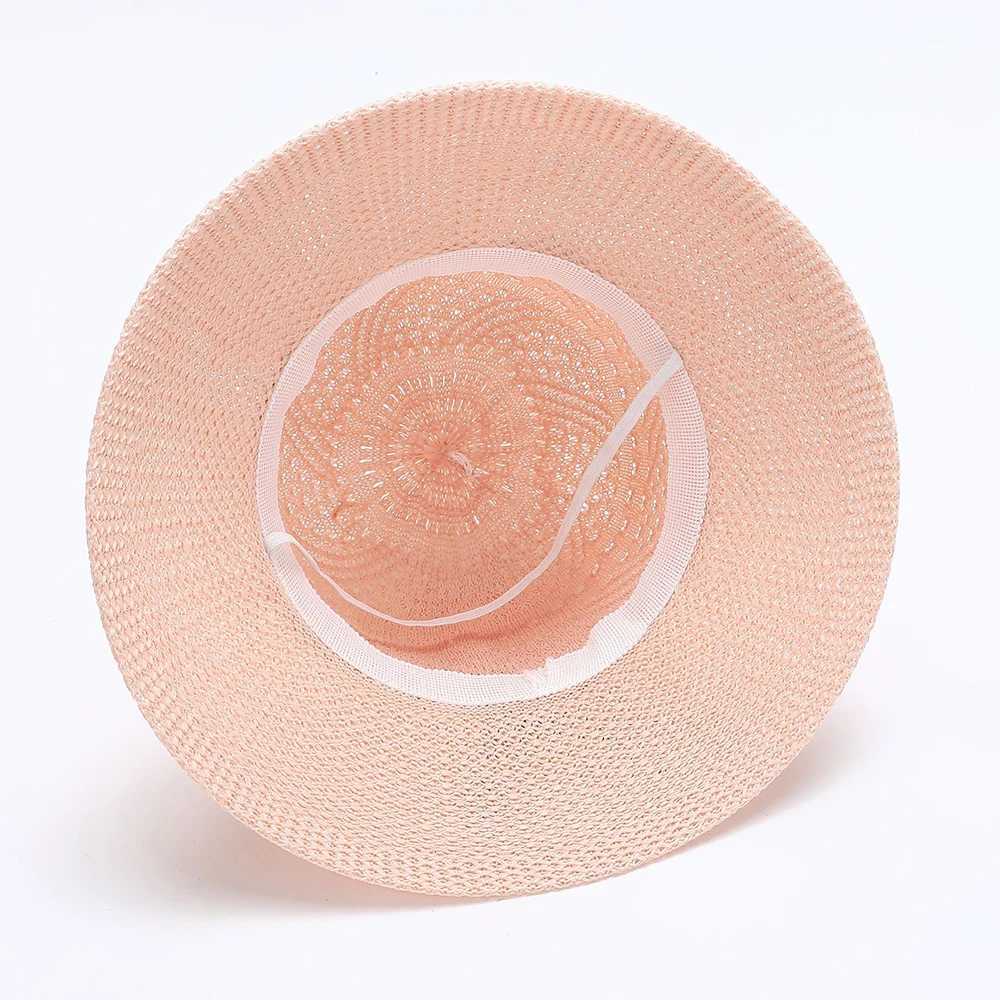2024 Summer Women Bow Flowers Str Hat Outdoor Sun Sunscreen Collsible Beach HatXJ250304