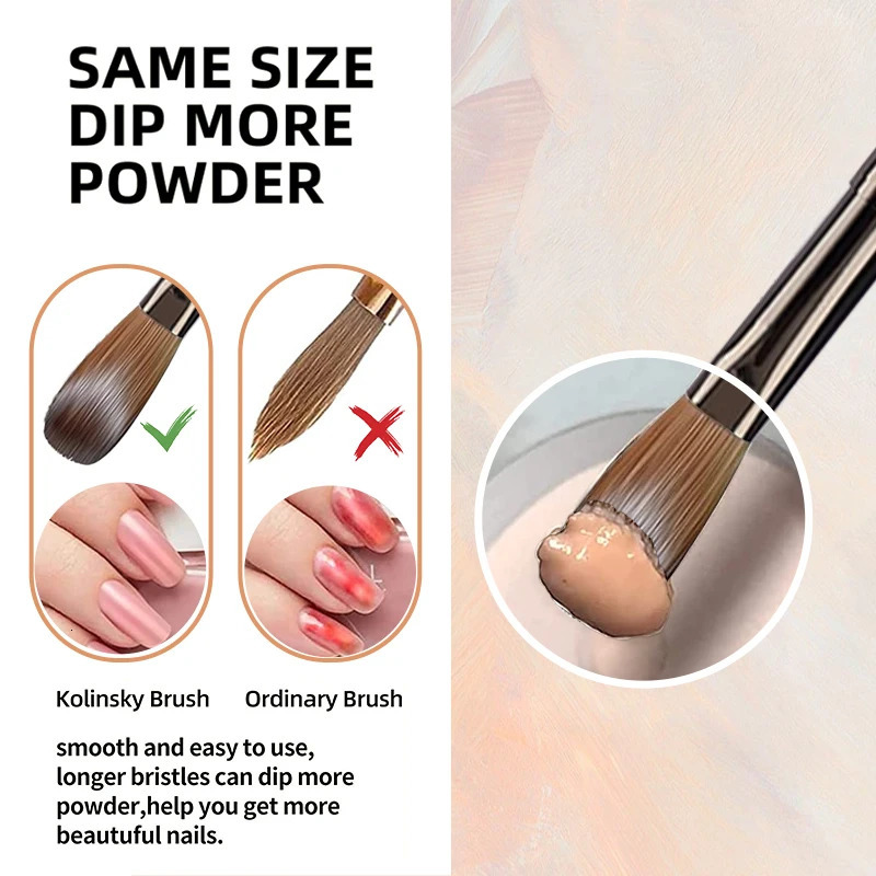 100% pure Kolinsky hair acrylic nail brush sandalwood handle nail brush used for acrylic applications and acrylic power professional 250304