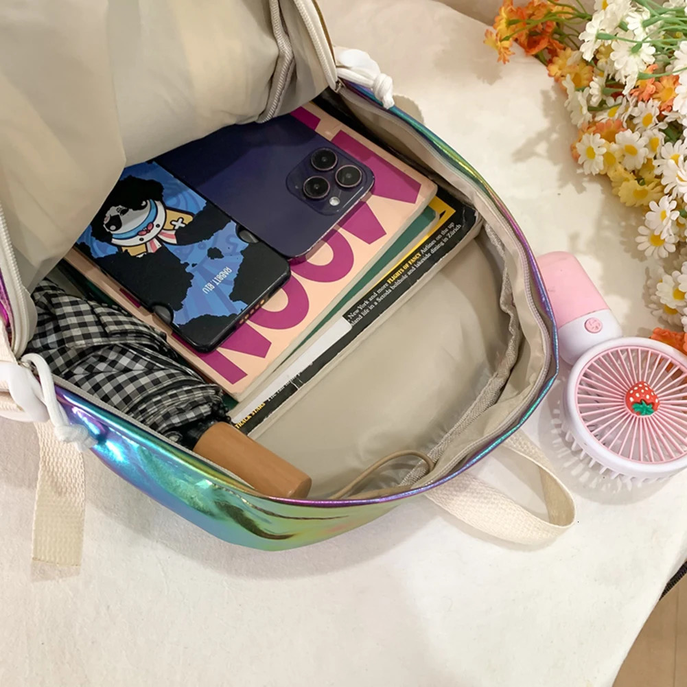 Ship from US Women School Backpack MultiPocket Campus Large Capacity Nylon for Middle High Students 250304FBB