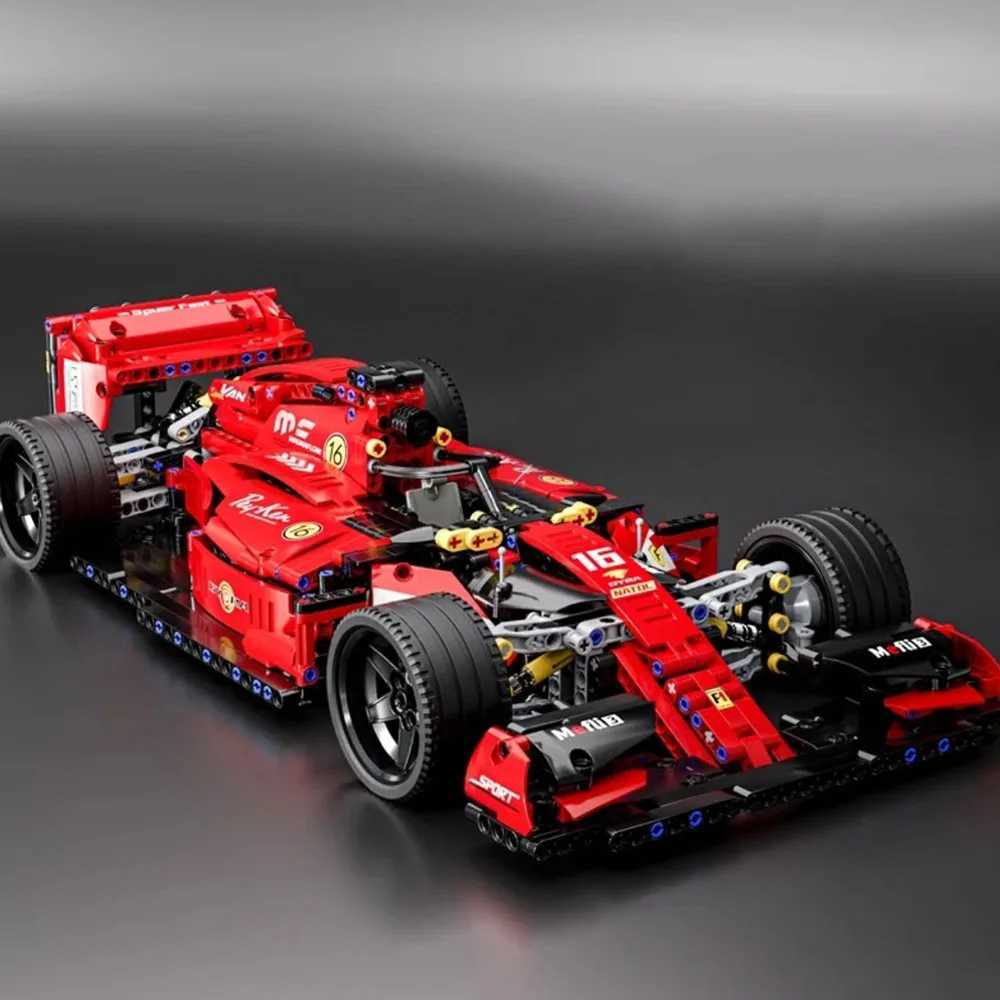 1200pcs High-Tech Formula Cars 023005 Red F1 Building Blocks Sports Racing Cars Super Model Kits Bricks Toys for Kids Boys GiftsT250304