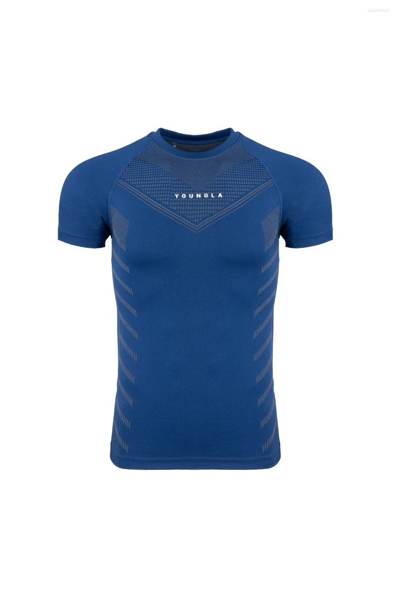 Men's T Shirts Sports Fitness Trainer Clothe Quick Dry Breathable Stretch Tights Joggers Outdoor Casual Short Sleeves