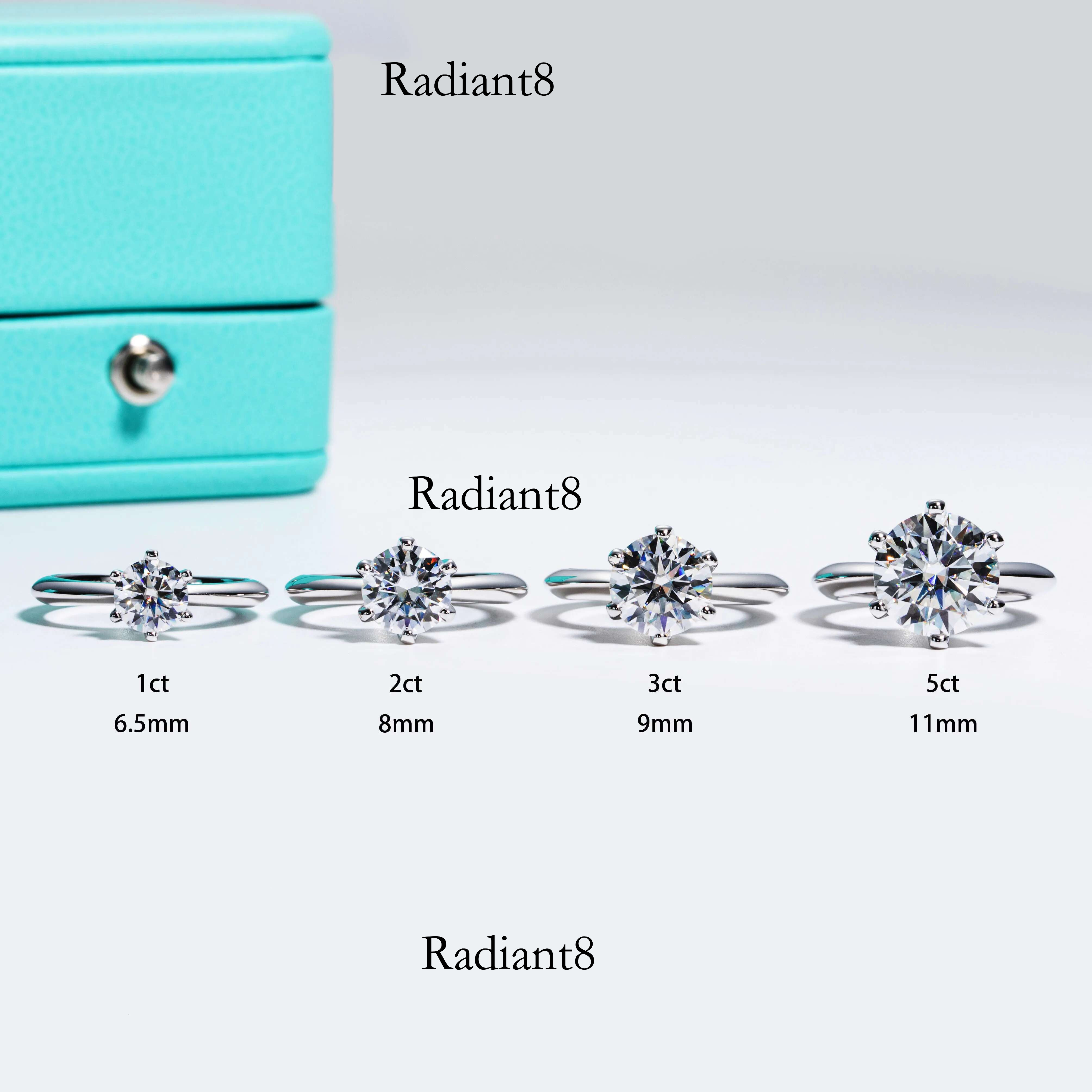 AnuJewel 1ct 2ct 3ct 5ct D Color Moissanite Engagement Ring For Women Sterg Sier Gold Plated Solitaire Rings Wholesale