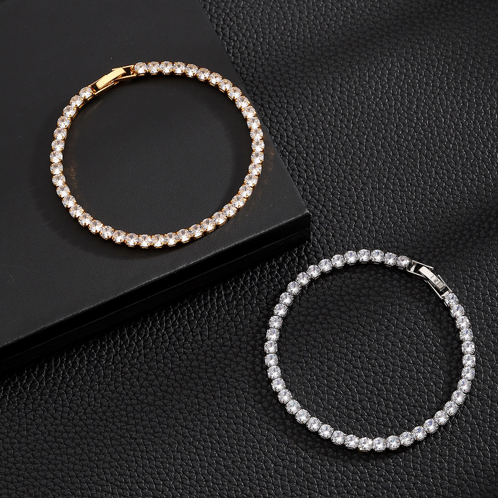 7"-30" Hip Hop Tennis Chain Necklace Bracelets Bling Zircon Jewelry Accessory Gold Plated TopBling Graduated