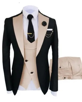 Costume Homme Clothing Party Stage Mens Suit Groomsmen Regular Fit Tuxedo 3 Peice Set JacketTrousersVest 250303