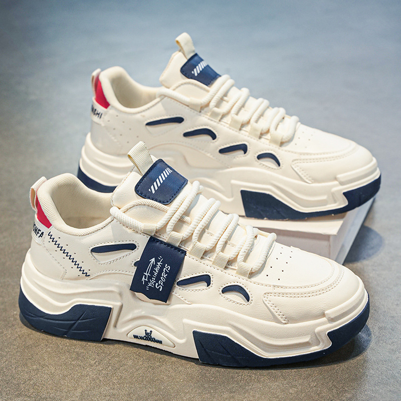 2025 Spring summer New Designer Men s Lace Up Shoes Original Lightweight Breathable White Shoes Multi Functional Thick Soled Sports And Leisure Board 