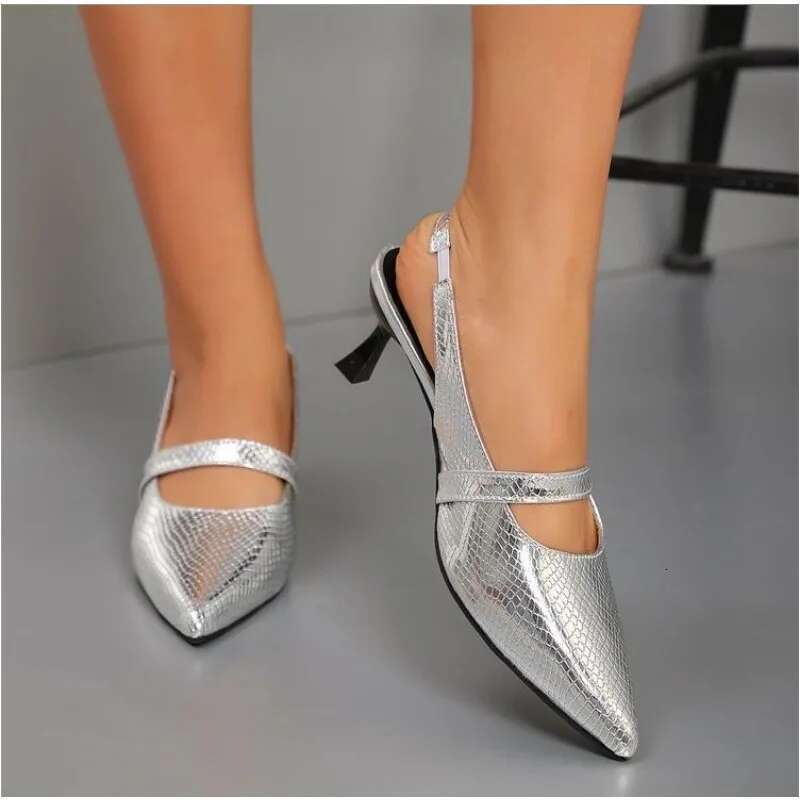 Sandal Plus Size Ladies Shoes Sgbacks Women's High Heels Fashion Dress Pumps Women Pointed Toe Slip on Thin Heel