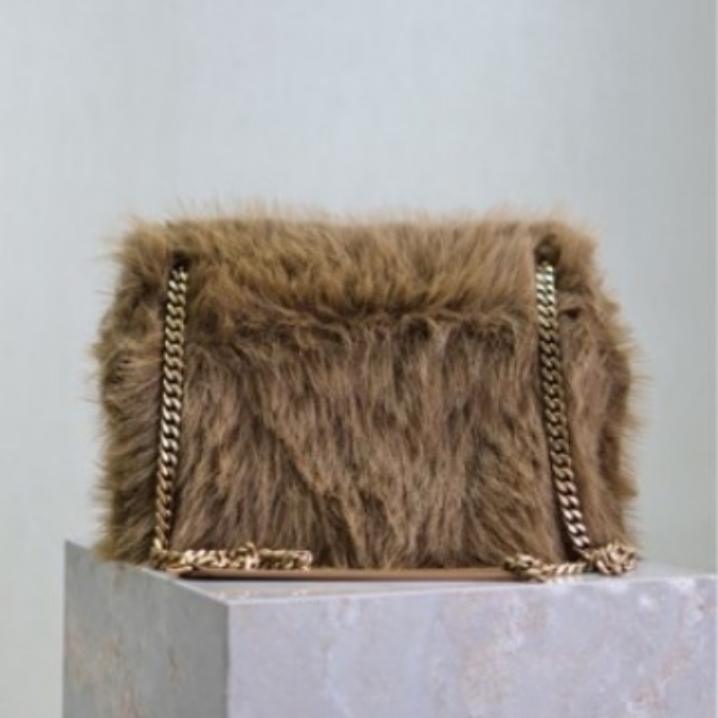 Women's Fuzzy Chain Messenger Bag - Versatile Shoulder & Armpit Carry for Autumn and Winter
