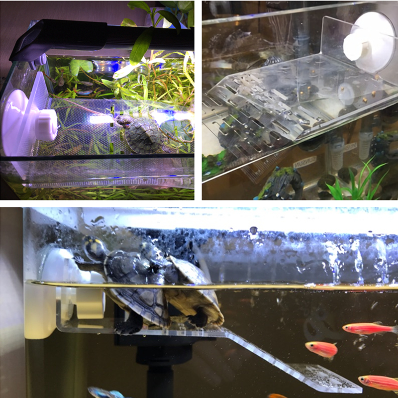 Arcylic Aquarium Turtle Basking Island Fish Tank Turtle Floating Island Platform For Turtle Reptile Basking Aquarium Accessories