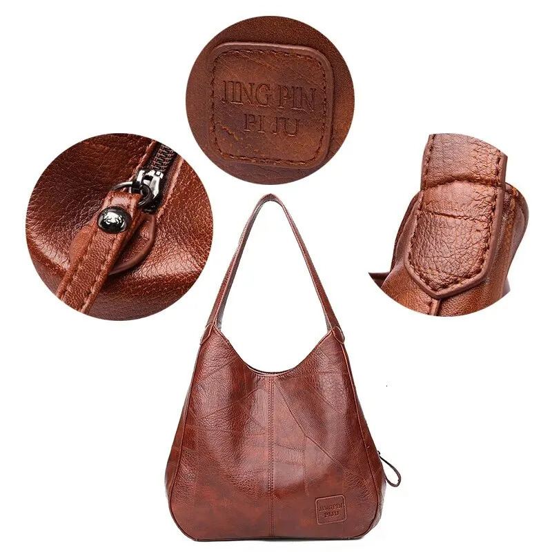 Vintage Womens Bag Leather Large Capacity Marble Grain Womens Shoulder Bag Daily Handbag Shopping 250218