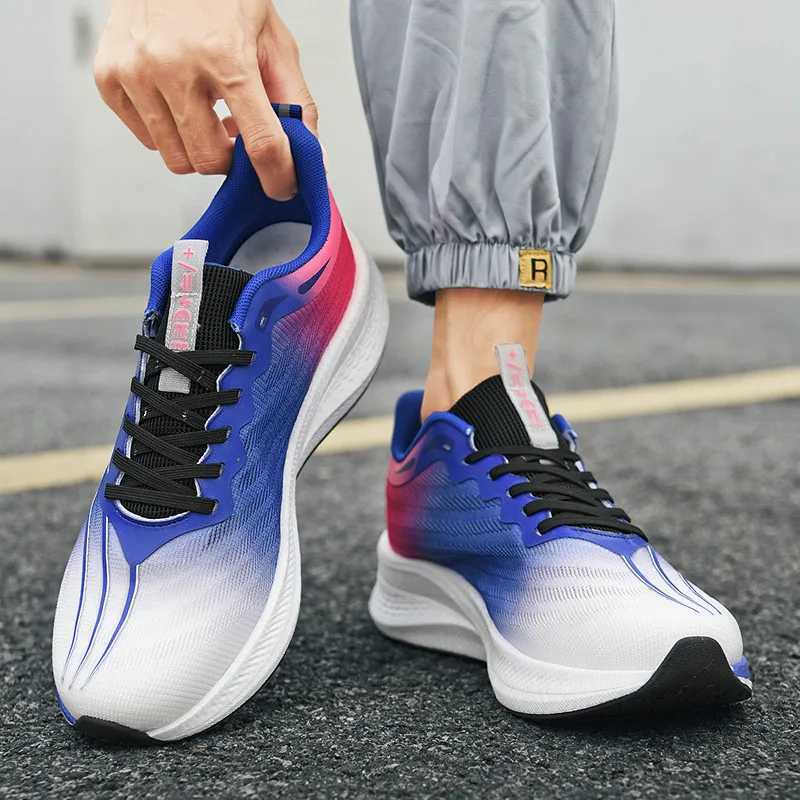 New Male Trainers Marathon Full Palm Carbon Plate Sports Running Shoes Men Breathable Lightweight Women Comfortable SneakersC250304