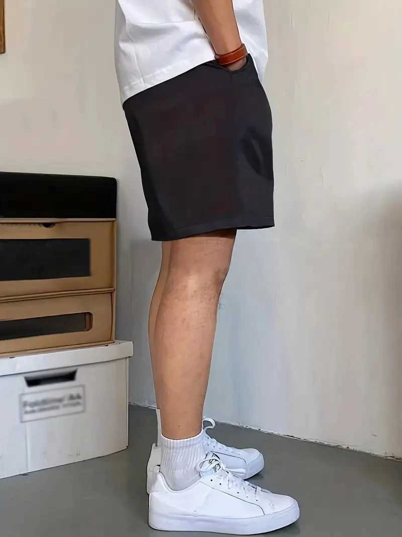 US Oversized 5XL Summer Solid Shorts Men Big Size Elastic Waist Men Shorts Outwear Black Casual Beach Chubby Shorts Men 50 52T250304