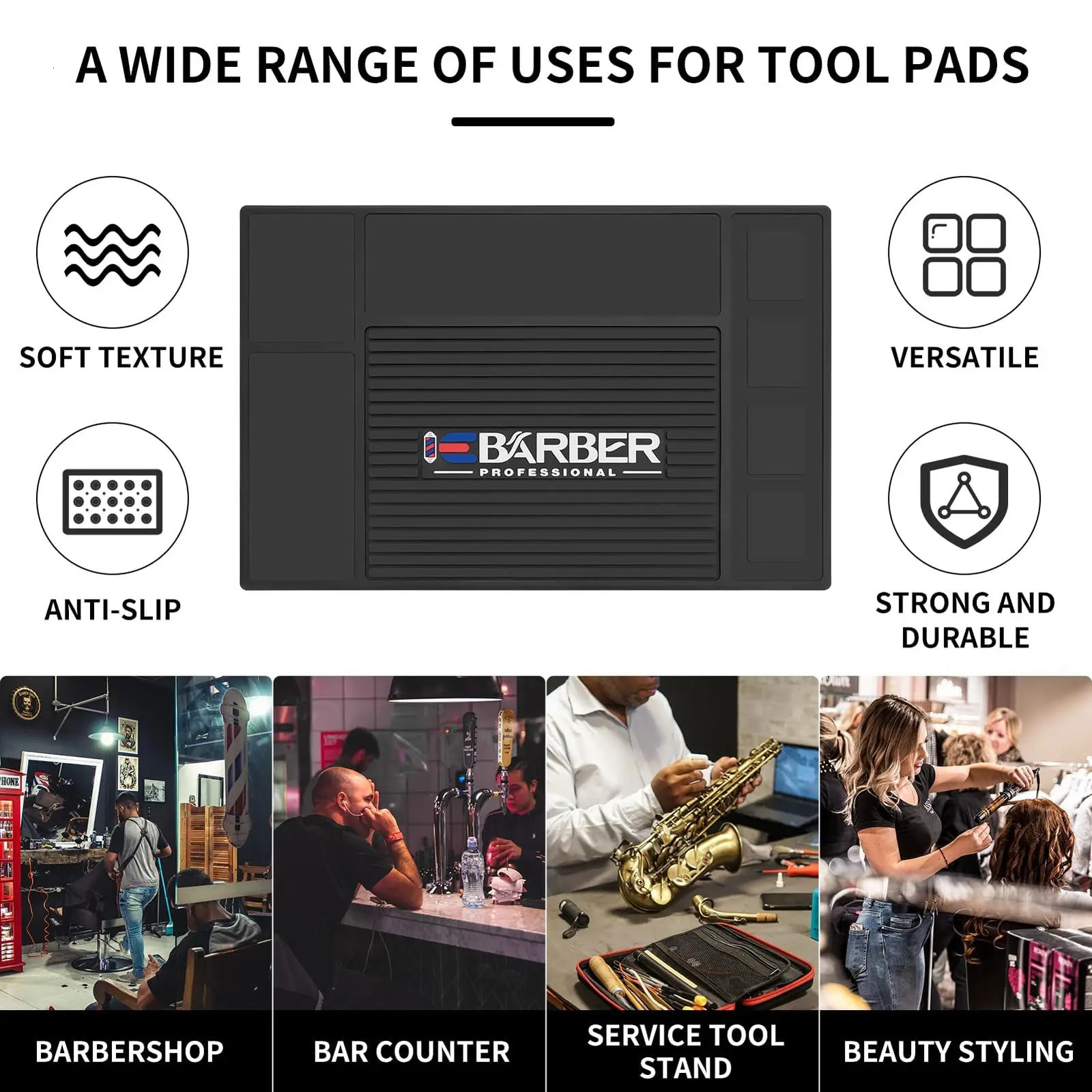 4/6grid Magnetic Anti-skid Pad Clippers Scissors Trimmers Holder Tray Silicone Storage Table Mat Heat Resistant Barber Tools 250304