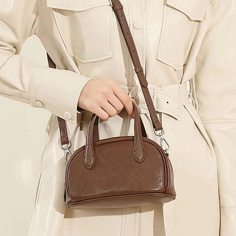 Genuine Leather Bowg Small Shoulder Crossbody Bags For Women 2025 Trend Designer Top Handle Tote Ladies Handbags
