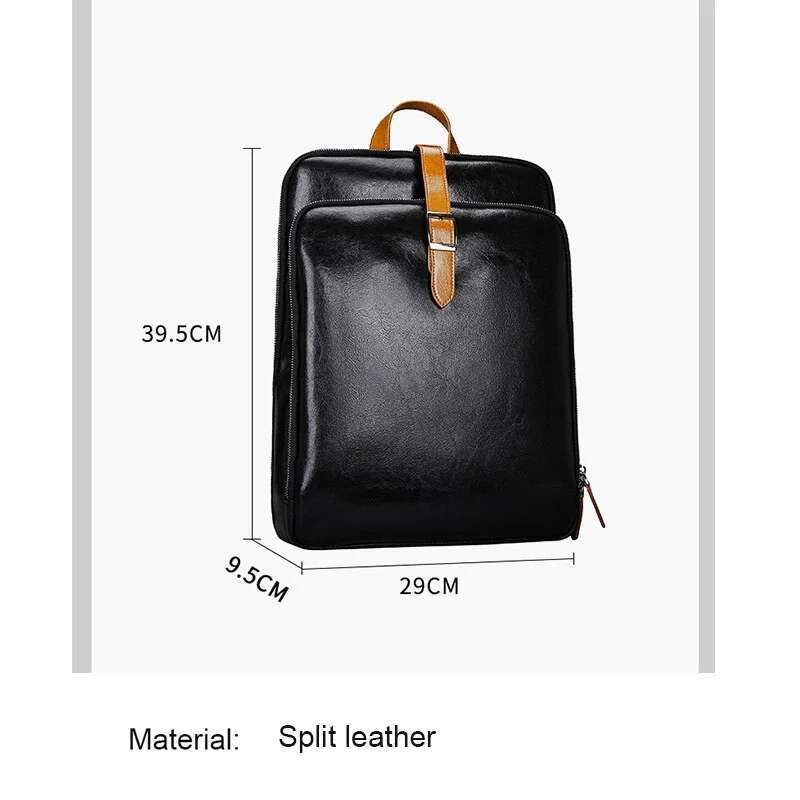 Split Waterproof Business Laptop Backpack Casual Student Schoolbag Leather Men Travel Backpacks New Design