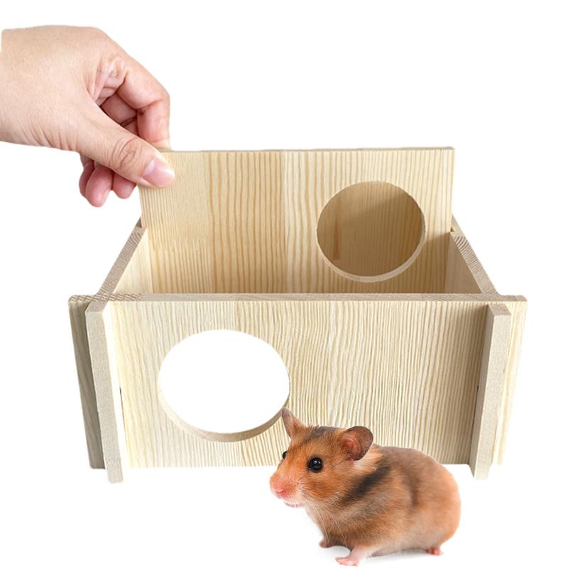 Hamster Hideout Square 2-Chamber Hamster Habitats Decor Small Animal Tunnel Toys Chamber-Maze Hamster Hideout For Hamster