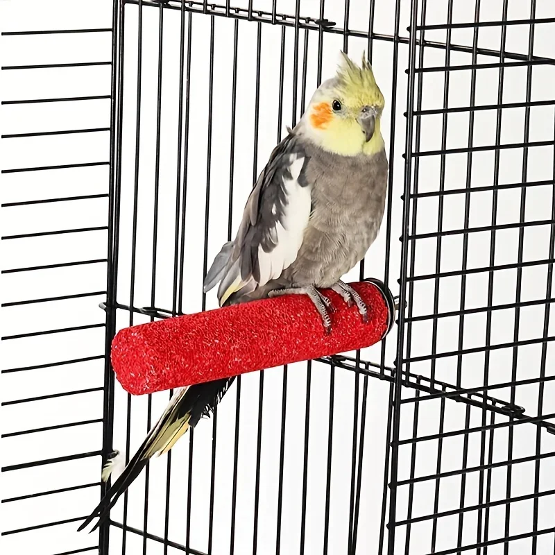 Pet Bird Cage Perches Stand Parrot Toys Bird Grinding Claw Stick Bird Nest Toy Molar Stick Standing Rod Random Color