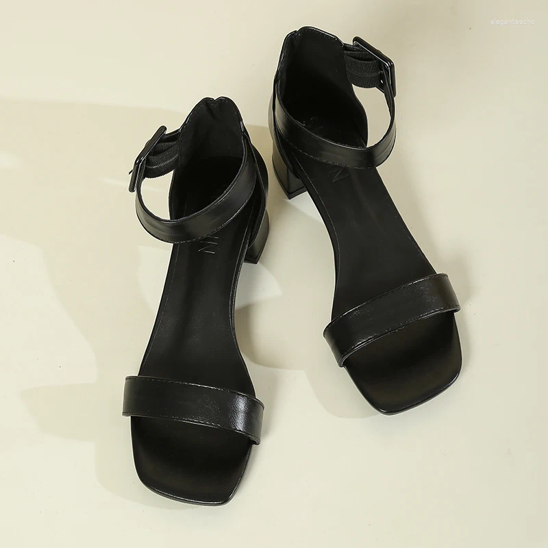 2025 S Fashion Designer Sandals Plus Size Women S Leopard Print Shoes One Word Buckle Suede Coarse Heel High