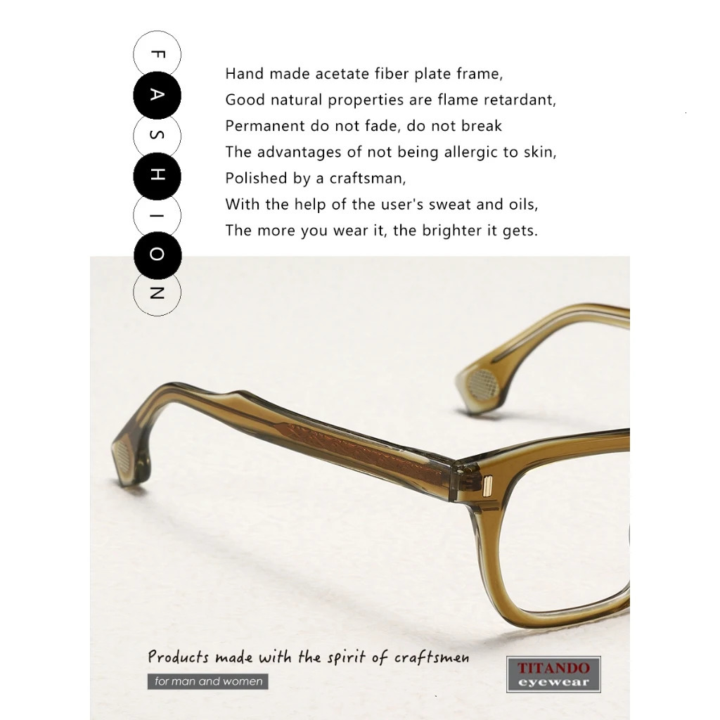 American Style JACQUES Handmade Acetate Frame JMM75RX Square Fashion Optical Glasses for Men and Women 250303
