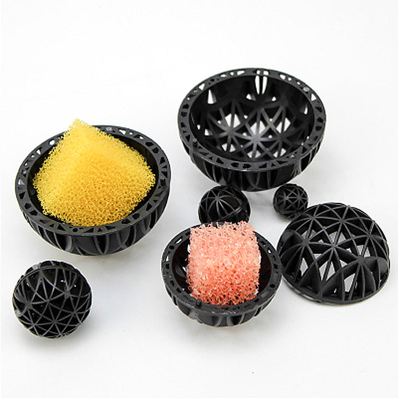 50Pcs/lot 16/26mm Black Aquarium Filter Bio Balls Fish Tank Air Clean Pump Canister Biochemical Cotton Filter Media Tools