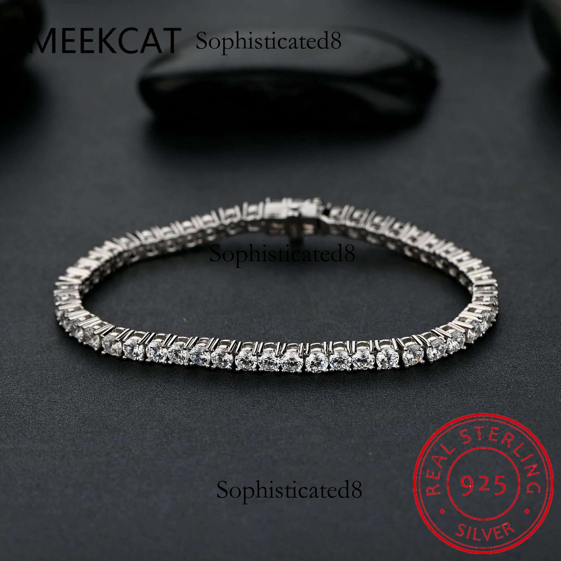 Real 3/4mm All Moissanite Tennis Bracelet For Women Men 100% Sterg Sier Sparkg Dia Hand Chain Jewelry