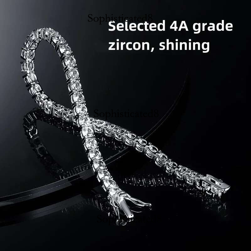 The classic sier plated gold Zircon advanced sense tennis bracelet fashion personality exquisite jewelry party gifts