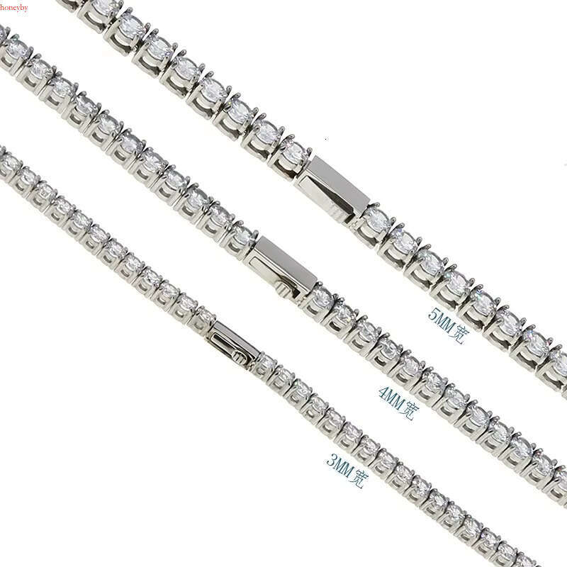LH Jewelry Stainless Steel Cubic Zirconia Dia Tennis Choker Women Gold Plated CZ Necklace Valentine's Day Gift