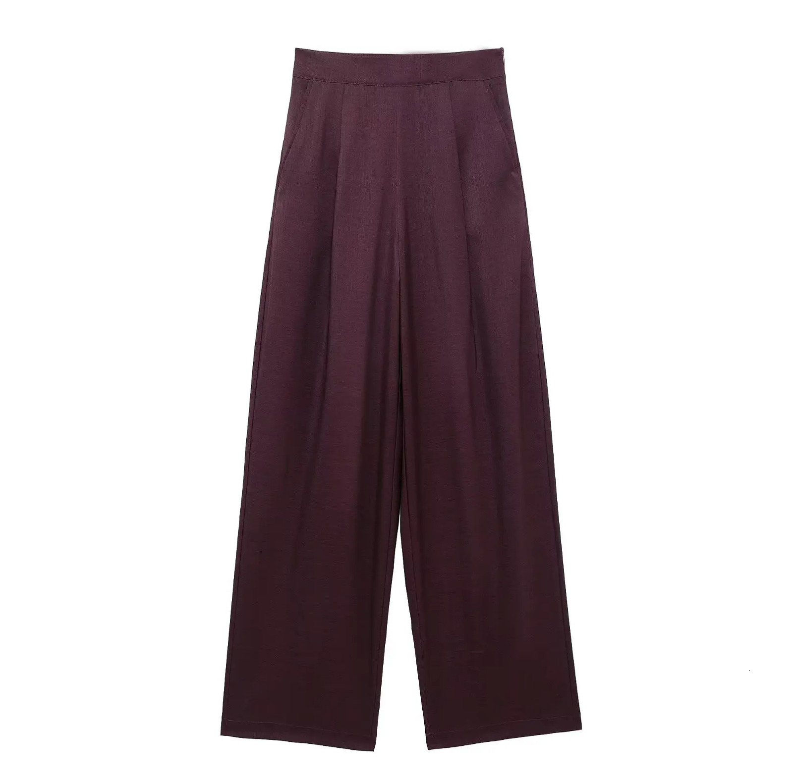 TRAF Women Suit Pants Set Spring 2 Piece Loose Belt Button Casual Blazer Wide Leg Pleated Trousers Female 250225