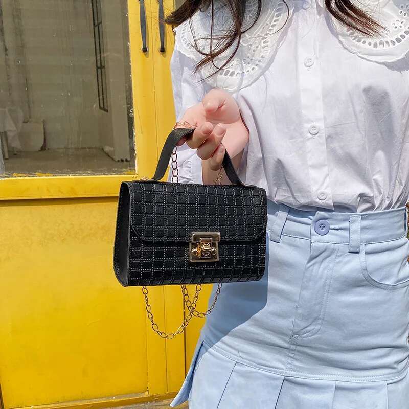 New Casual Chain Crossbody For Women Simple Shoulder Bag Ladies Designer Handbags PU Leather Messenger Bags