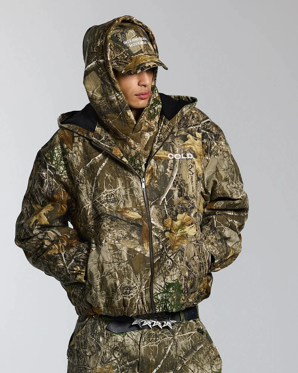 Streetwear Retro Leaves Graphic Camouflage Sweatshirt Men Women Harajuku Autumn Winter Clothing Goth Casual Zip Up Hoodie Jacket 250226