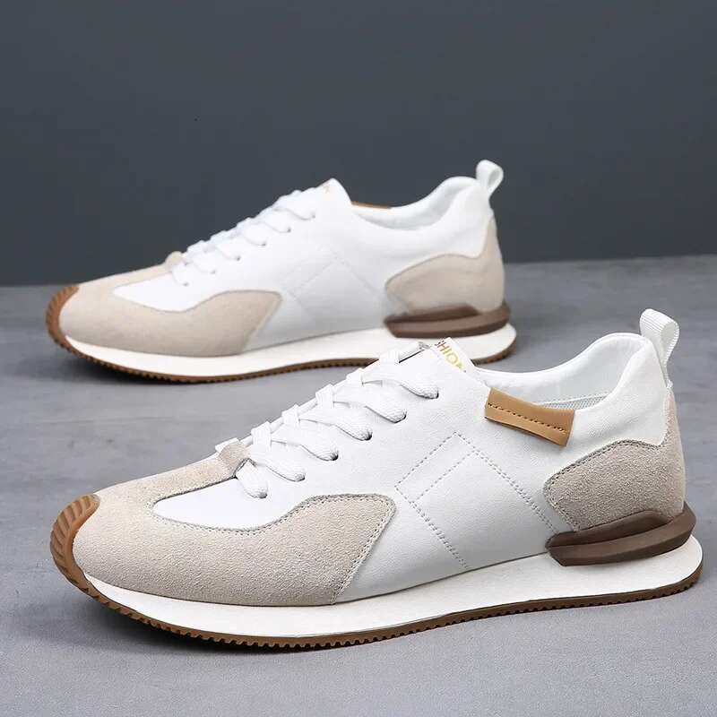 Sneakers Men Elevator Men's Genuine Leather Casual Taller Man Hidden Heels 5cm Heighten Inner High rise Lift Shoes