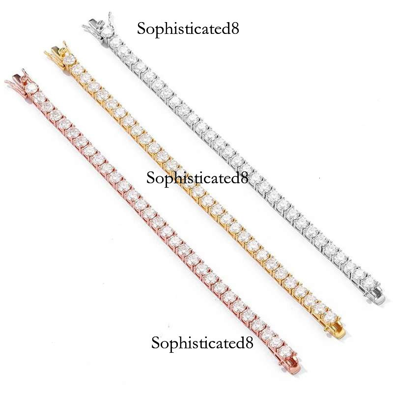 MooSuun 3mm 4mm 5mm Moissanite Dia Tennis Bracelet for Women Men S Sterg Sier Sparkg Fine Jewelry Men's Gift