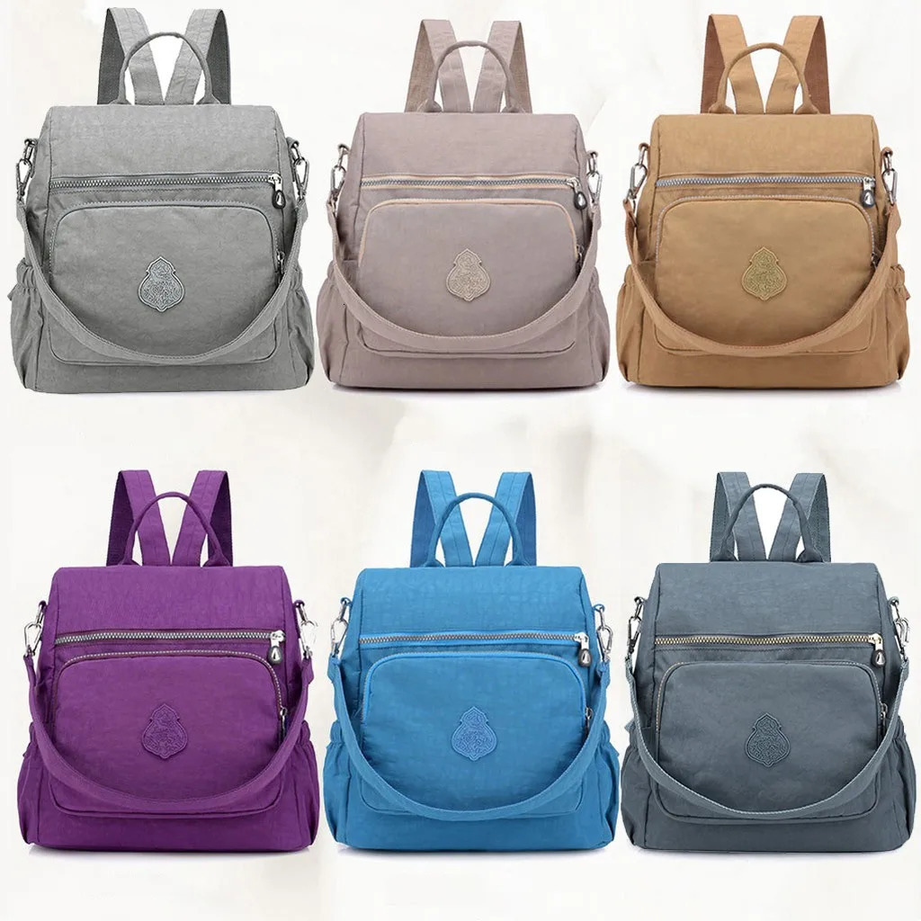 Ship from US Smart Backpack Women Nylon Shoulder Bag Elegant Daily Shopping Rival 250304FBB