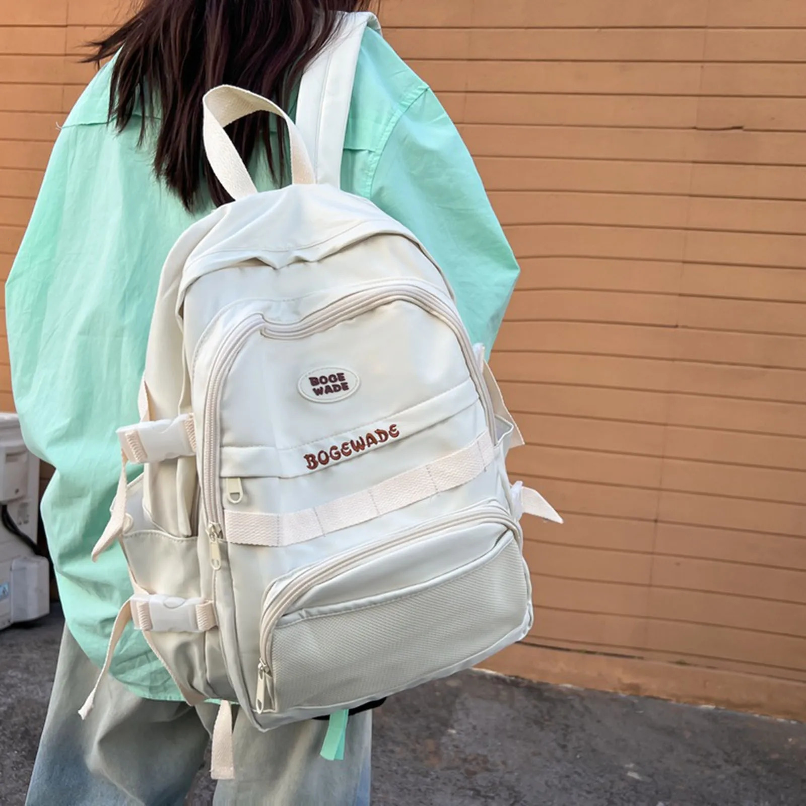 Ship from US Simple Style Bags For Women Vintage Laptop Backpack With USB Charging Port Harajuku Chic Fashion Retro Unisex High Street 250304FBB