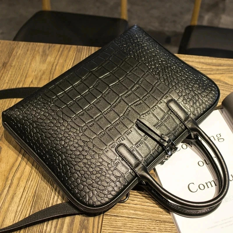 Customized Style Business Briefcase Handbag Suitable For 13/14/15 Inch Laptop Bag Insurance Document Shoulder Diagonal Bag 250228