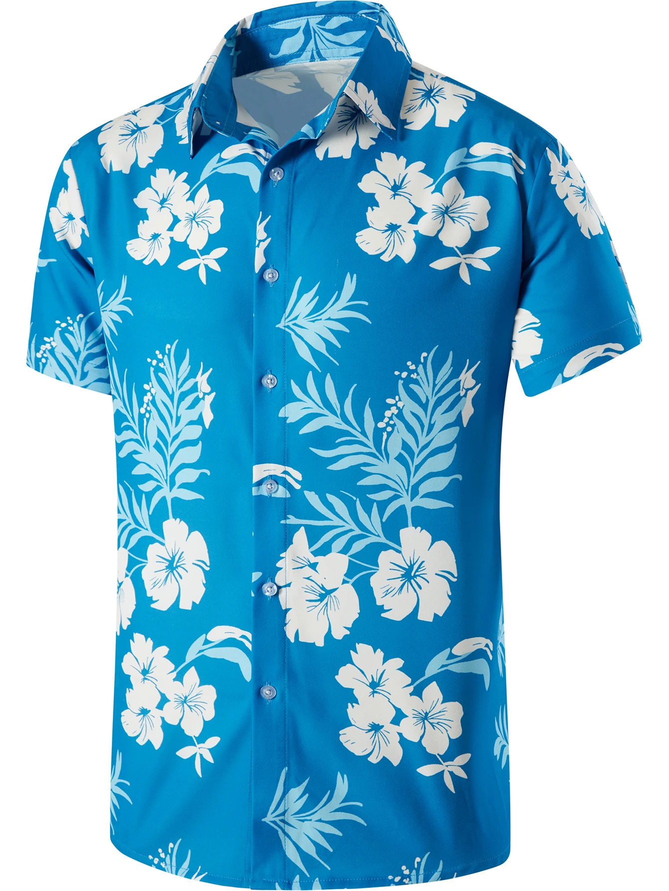 jeans Hawaiian Shirt for Men Unisex Summer Beach Casual Short Sleeve Button Down Shirts Printed Clothing SH001 250227