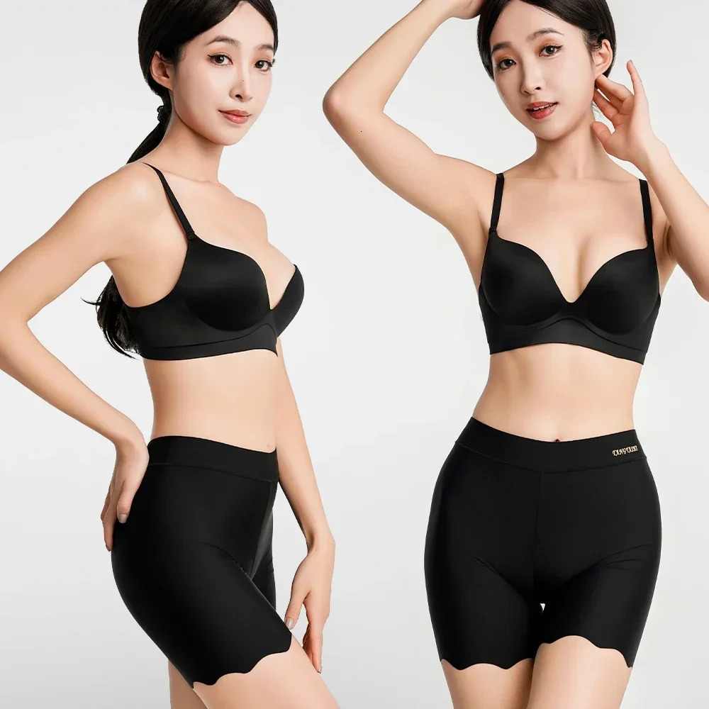 2 seamless and safe short womens ice silk summer anti rubber underwear boxing largesized leg 40100kg 250304