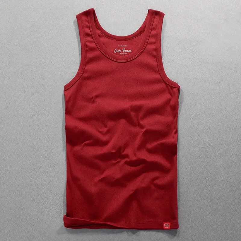 White vest top-level gym accessories mens summer casual solid sleeveless vest mens pure cotton sportswear jogging vest 250303