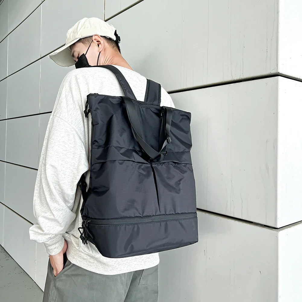 Ship from US Large capacity unisex backpack nylon waterproof sports bag womens casual travel trend school handbag 250304FBB