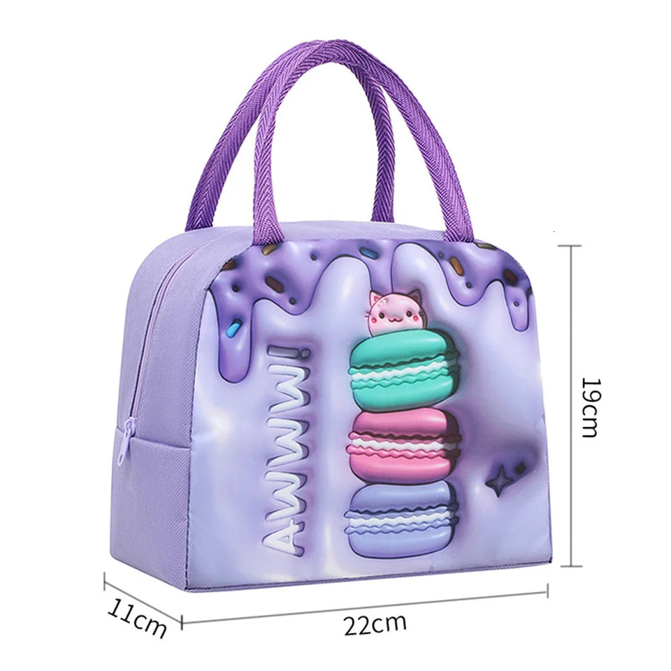 Lunch Bag for School Portable Thermal Bag Cartoon Insulated Lunch Bag Cooler Bento Pouch Dinner Picnic Handbags 250228