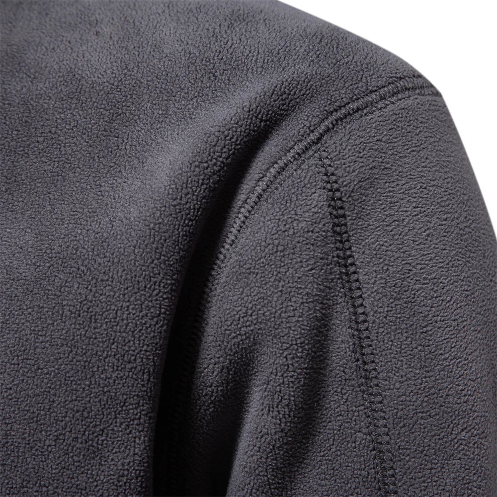 AIOPESON Quality Thicken Warm Fleece Jacket for Men Zipper Neck Pullover Mens Sweatshirt Soft Shell 250304