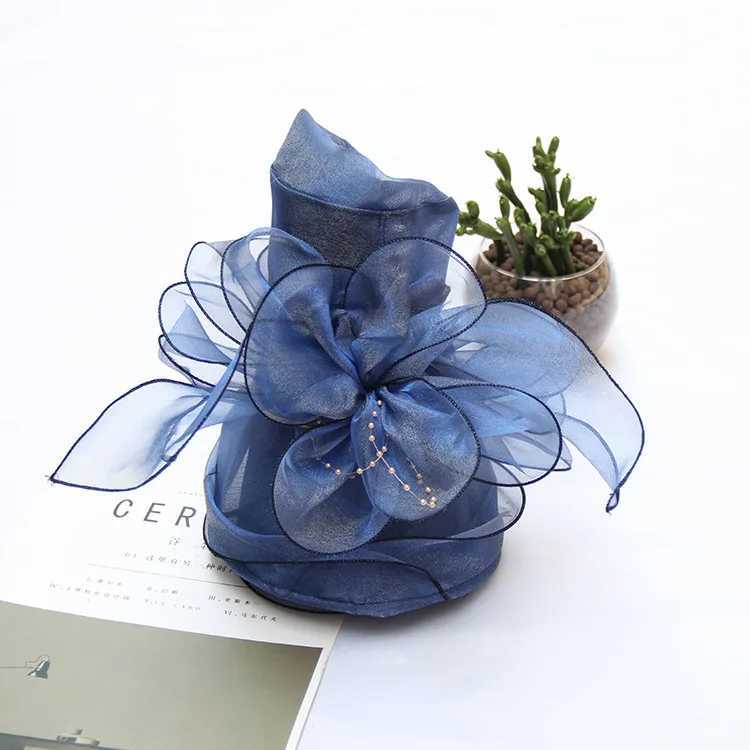 Eugenia European style hat vintage flower top hat womens summer mesh fisherman hat sun protection foldable sun hatXJ250304