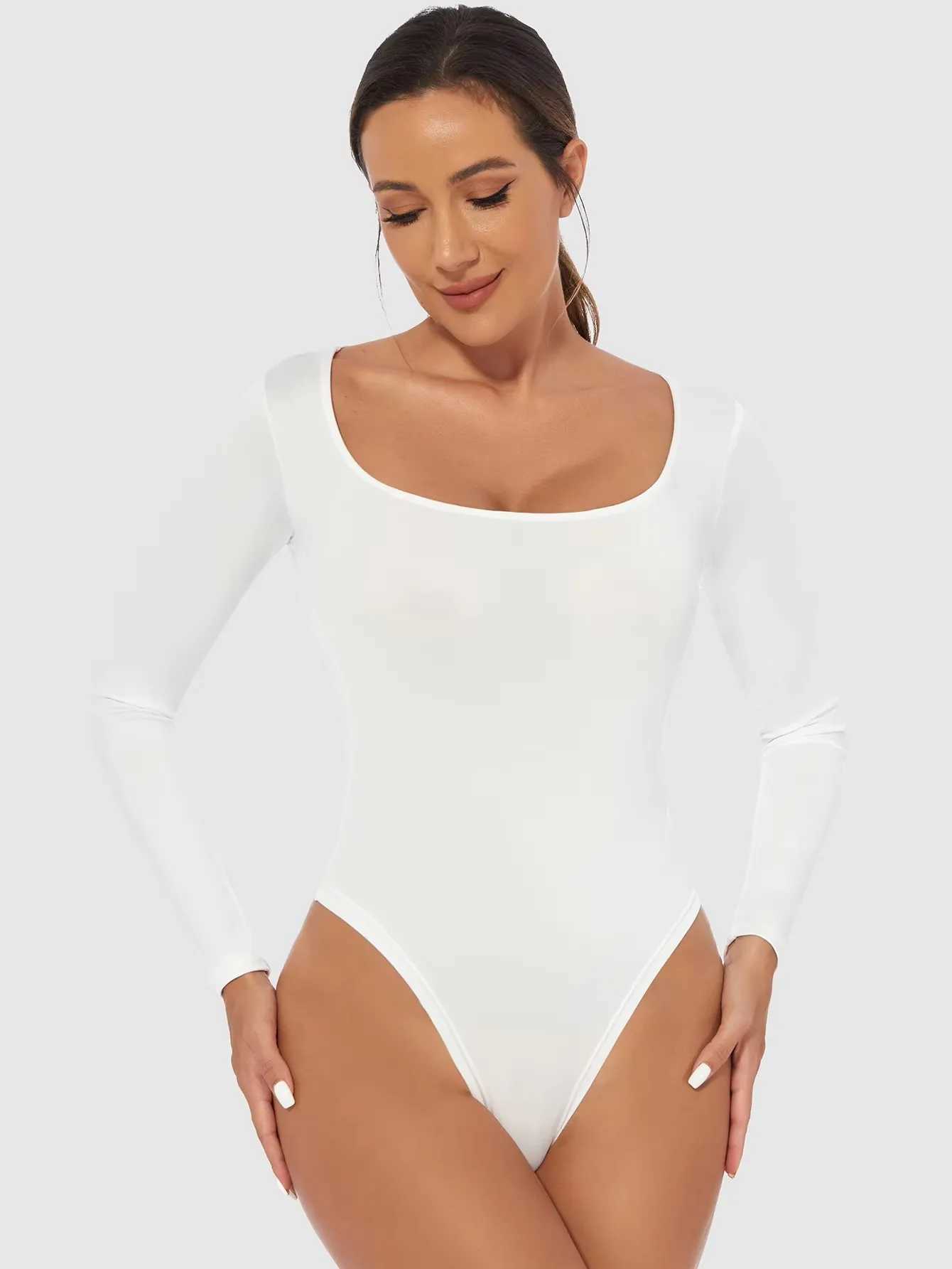 Fall and winter shapewear jumpsuit womens tight corset long swedish undershirt slim fitting jumpsuitXJ250304