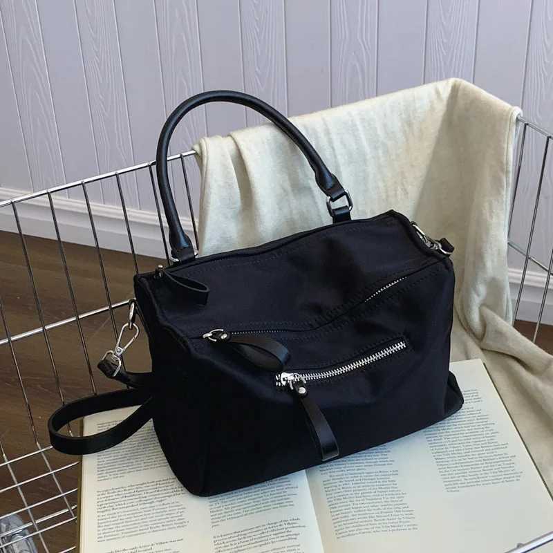 Brand Designer Oxford and PU Patchwork Womens Shoulder Bag Casual Crossbody Bag Large Capacity Bucket Handbag Y250303