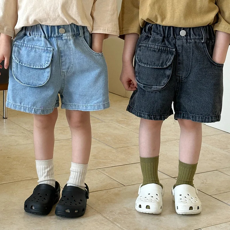 5091 Childrens Denim Shorts Summer Boys Summer Clothes Baby Loose Casual Pants 250304